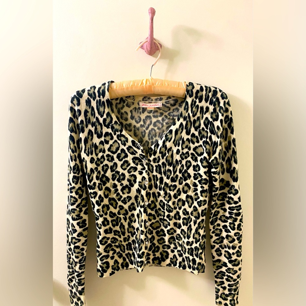 Betsey Johnson Vintage Leopard Print Cardigan